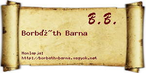 Borbáth Barna névjegykártya